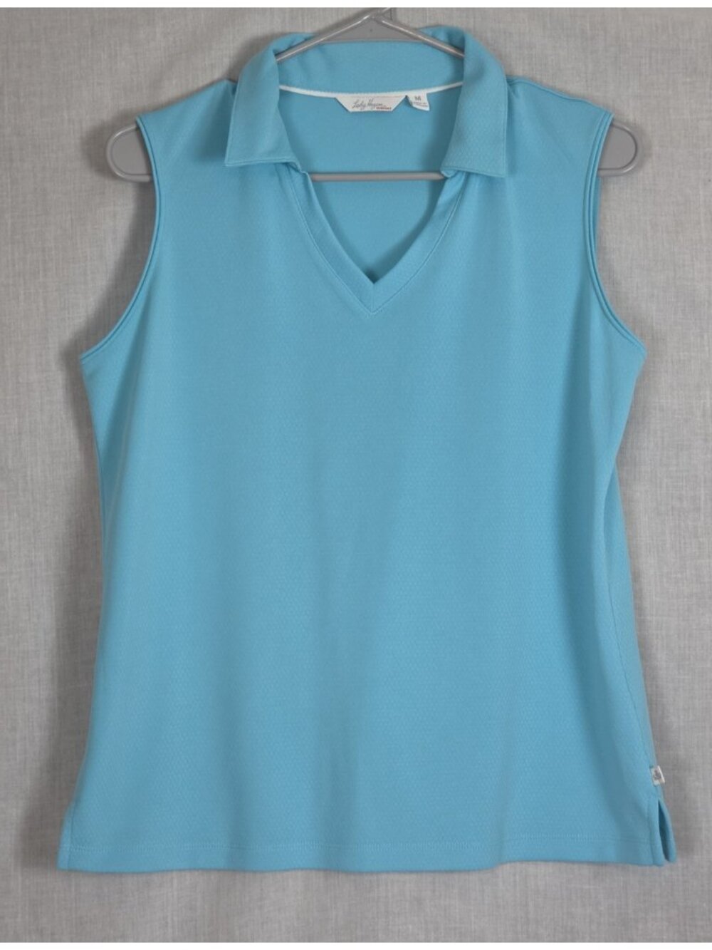 Lady Hagen Golf Shirt Women's M Short Sleeve Collared V-Neck Top NWOT Aqua Blue